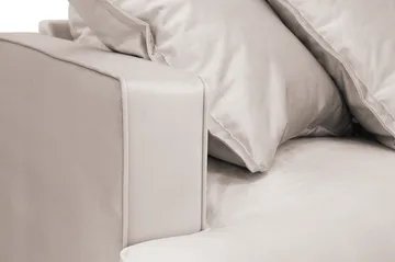 Rossita Lyx 6-seters høyrevendt U-formet ekstra dyp sofa med divan og sjeselong i fløyel - Beige - Møbler - Sofaer - U-sofa