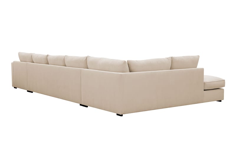 Rossita Lyx 6-seters høyrevendt U-formet ekstra dyp sofa med divan og sjeselong i manchester - Beige - Møbler - Sofaer - U-sofa