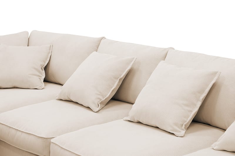 Rossita Lyx 6-seters høyrevendt U-formet ekstra dyp sofa med divan og sjeselong i manchester - Beige - Møbler - Sofaer - U-sofa