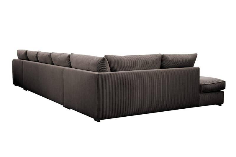 Rossita Lyx 6-seters høyrevendt U-formet ekstra dyp sofa med divan og sjeselong i manchester - Brun - Møbler - Sofaer - U-sofa