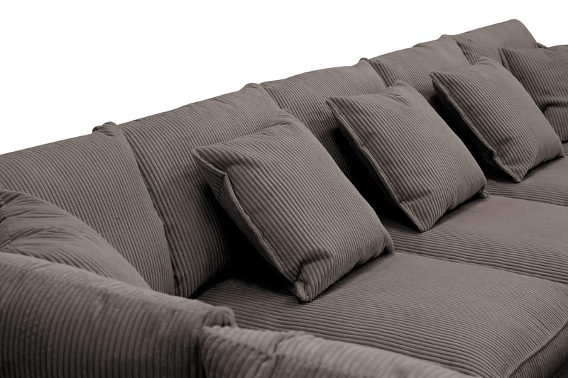 Rossita Lyx 6-seters høyrevendt U-formet ekstra dyp sofa med divan og sjeselong i manchester - Brun - Møbler - Sofaer - U-sofa