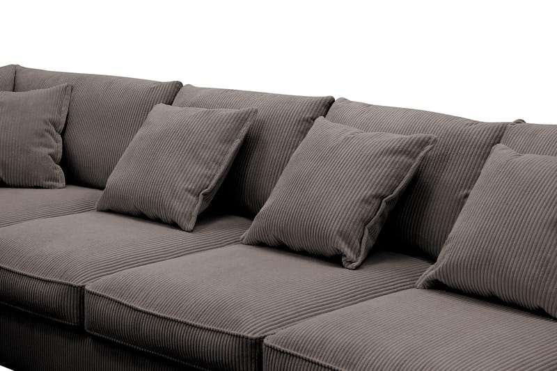 Rossita Lyx 6-seters høyrevendt U-formet ekstra dyp sofa med divan og sjeselong i manchester - Brun - Møbler - Sofaer - U-sofa