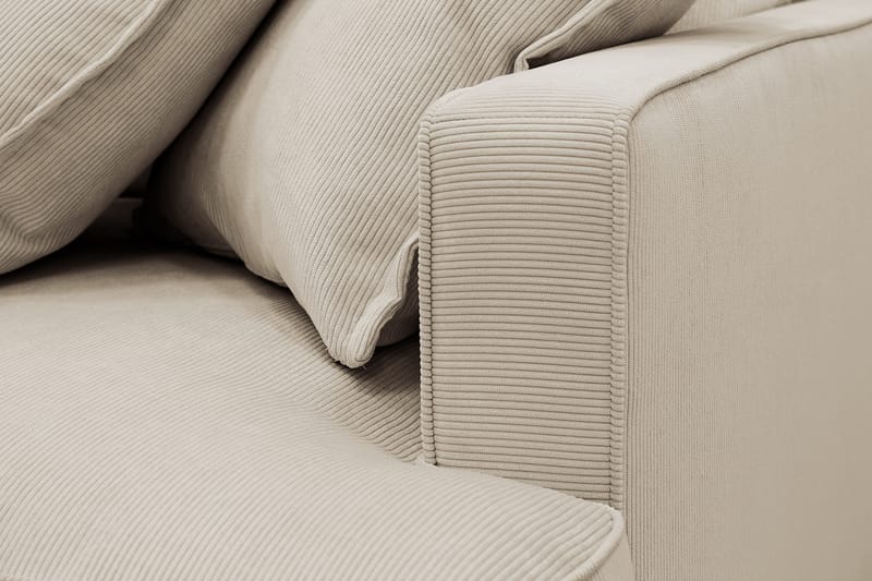 Rossita Lyx 6-seters høyrevendt U-formet ekstra dyp sofa med divan og sjeselong i manchester - Krem - Møbler - Sofaer - U-sofa