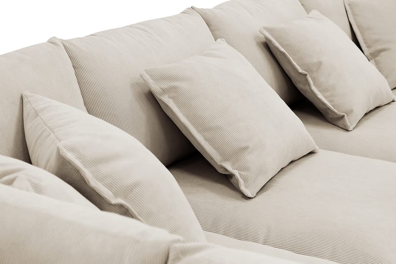 Rossita Lyx 6-seters høyrevendt U-formet ekstra dyp sofa med divan og sjeselong i manchester - Krem - Møbler - Sofaer - U-sofa