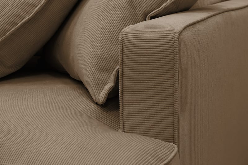 Rossita Lyx 6-seters høyrevendt U-formet ekstra dyp sofa med divan og sjeselong i manchester - Lysebrun - Møbler - Sofaer - U-sofa