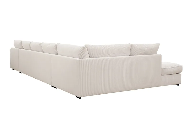 Rossita Lyx 6-seters høyrevendt U-formet ekstra dyp sofa med divan og sjeselong i manchester - Naturhvit - Møbler - Sofaer - U-sofa