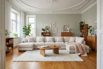 Rossita Lyx 6-seters høyrevendt U-formet ekstra dyp sofa med divan og sjeselong i manchester - Offwhite - Møbler - Sofaer - U-sofa