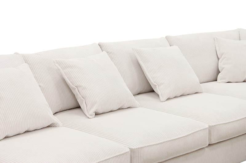 Rossita Lyx 6-seters høyrevendt U-formet ekstra dyp sofa med divan og sjeselong i manchester - Offwhite - Møbler - Sofaer - U-sofa