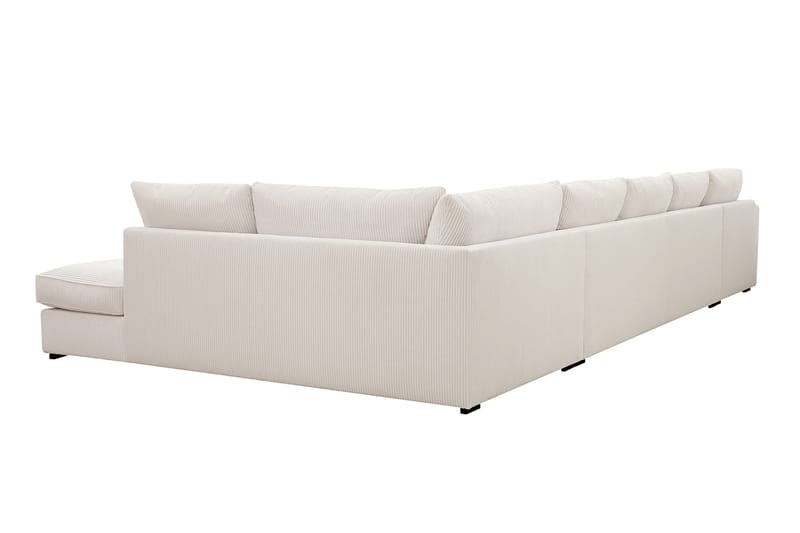 Rossita Lyx 6-seters høyrevendt U-formet ekstra dyp sofa med divan og sjeselong i manchester - Offwhite - Møbler - Sofaer - U-sofa
