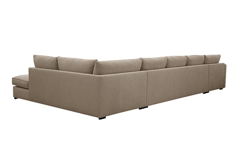 Rossita Lyx 6-seters høyrevendt U-formet ekstra dyp sofa med divan og sjeselong i stoff - Brun - Møbler - Sofaer - U-sofa