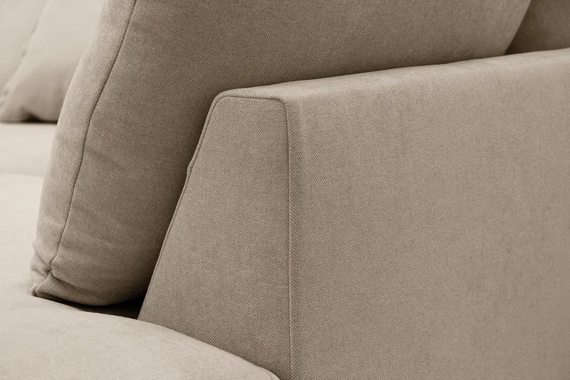 Rossita Lyx 6-seters høyrevendt U-formet ekstra dyp sofa med divan og sjeselong i stoff - Brun - Møbler - Sofaer - U-sofa