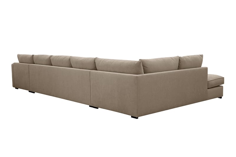 Rossita Lyx 6-seters høyrevendt U-formet ekstra dyp sofa med divan og sjeselong i stoff - Brun - Møbler - Sofaer - U-sofa