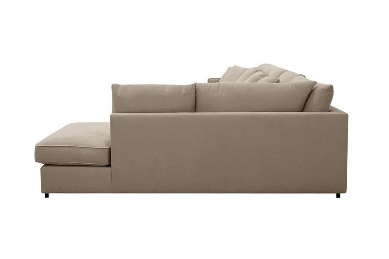 Rossita Lyx 6-seters høyrevendt U-formet ekstra dyp sofa med divan og sjeselong i stoff - Brun - Møbler - Sofaer - U-sofa
