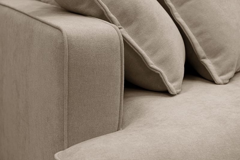 Rossita Lyx 6-seters høyrevendt U-formet ekstra dyp sofa med divan og sjeselong i stoff - Brun - Møbler - Sofaer - U-sofa