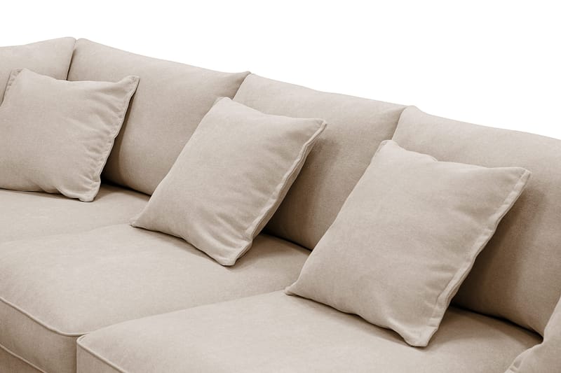 Rossita Lyx 6-seters høyrevendt U-formet ekstra dyp sofa med divan og sjeselong i stoff - Lysebrun - Møbler - Sofaer - U-sofa