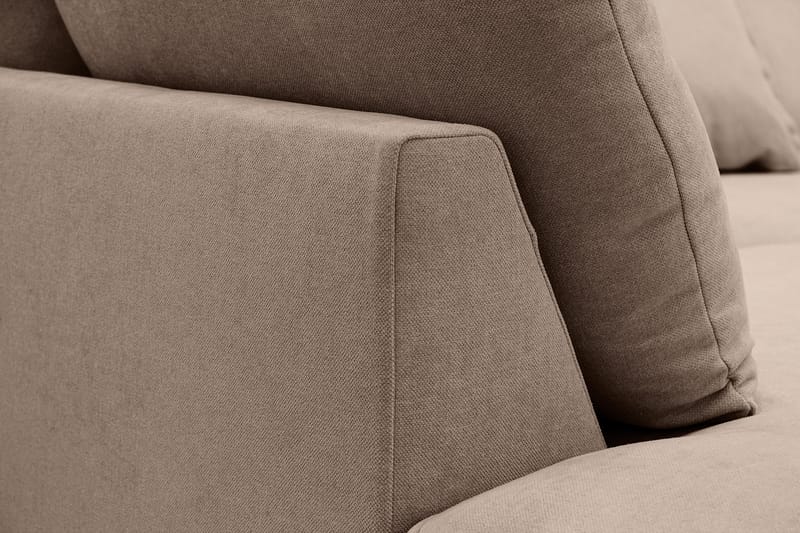 Rossita Lyx 6-seters høyrevendt U-formet ekstra dyp sofa med divan og sjeselong i stoff - Mørkebrun - Møbler - Sofaer - U-sofa