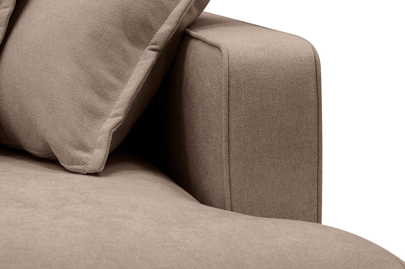 Rossita Lyx 6-seters høyrevendt U-formet ekstra dyp sofa med divan og sjeselong i stoff - Mørkebrun - Møbler - Sofaer - U-sofa