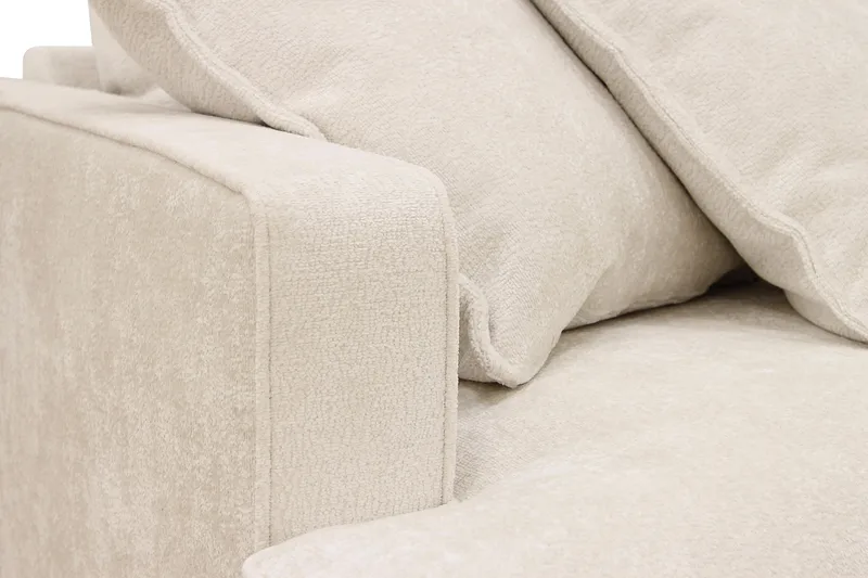 Rossita Lyx 6-seters venstrevendt U-formet ekstra dyp sofa med divan og sjeselong i chenille - Beige - Møbler - Sofaer - U-sofa