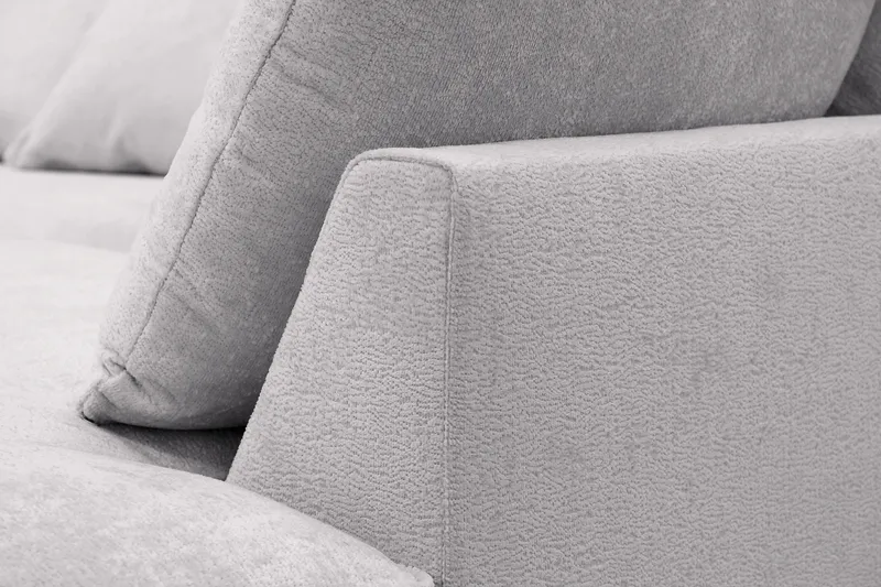 Rossita Lyx 6-seters venstrevendt U-formet ekstra dyp sofa med divan og sjeselong i chenille - Grå - Møbler - Sofaer - U-sofa