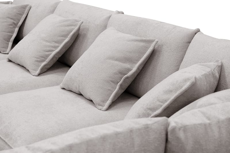 Rossita Lyx 6-seters venstrevendt U-formet ekstra dyp sofa med divan og sjeselong i chenille - Grå/Brun - Møbler - Sofaer - U-sofa