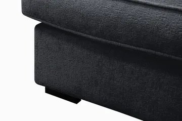 Rossita Lyx 6-seters venstrevendt U-formet ekstra dyp sofa med divan og sjeselong i chenille - Svart - Møbler - Sofaer - U-sofa
