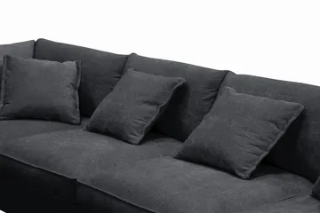 Rossita Lyx 6-seters venstrevendt U-formet ekstra dyp sofa med divan og sjeselong i chenille - Svart - Møbler - Sofaer - U-sofa