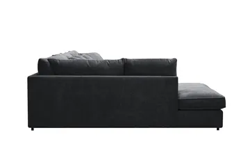 Rossita Lyx 6-seters venstrevendt U-formet ekstra dyp sofa med divan og sjeselong i chenille - Svart - Møbler - Sofaer - U-sofa