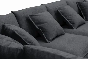 Rossita Lyx 6-seters venstrevendt U-formet ekstra dyp sofa med divan og sjeselong i chenille - Svart - Møbler - Sofaer - U-sofa
