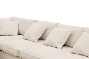 Rossita Lyx 6-seters venstrevendt U-formet ekstra dyp sofa med divan og sjeselong i chenille - Trenza 06, Beige Chenille - Møbler - Sofaer - U-sofa