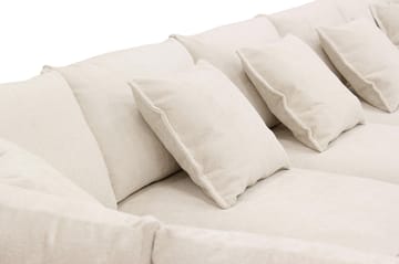 Rossita Lyx 6-seters venstrevendt U-formet ekstra dyp sofa med divan og sjeselong i chenille - Trenza 06, Beige Chenille - Møbler - Sofaer - U-sofa