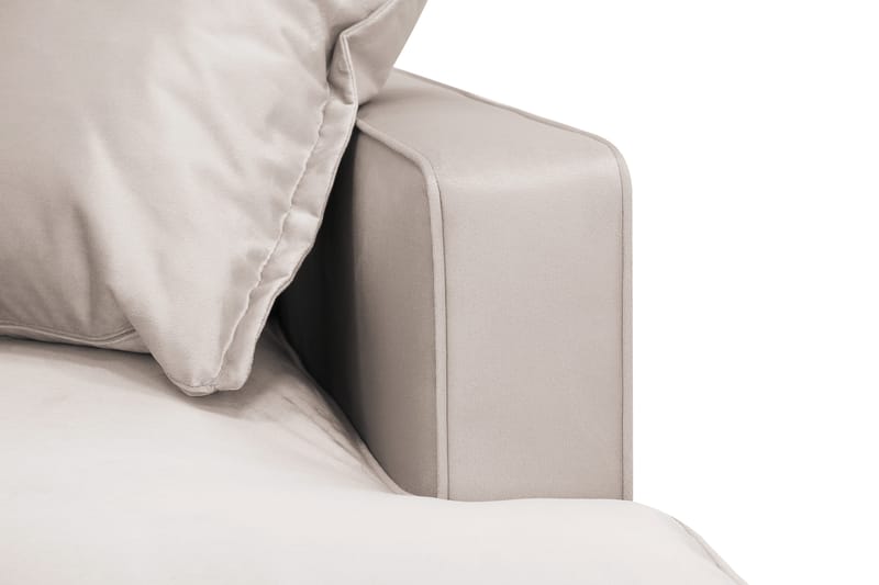 Rossita Lyx 6-seters venstrevendt U-formet ekstra dyp sofa med divan og sjeselong i fløyel - Beige - Møbler - Sofaer - U-sofa