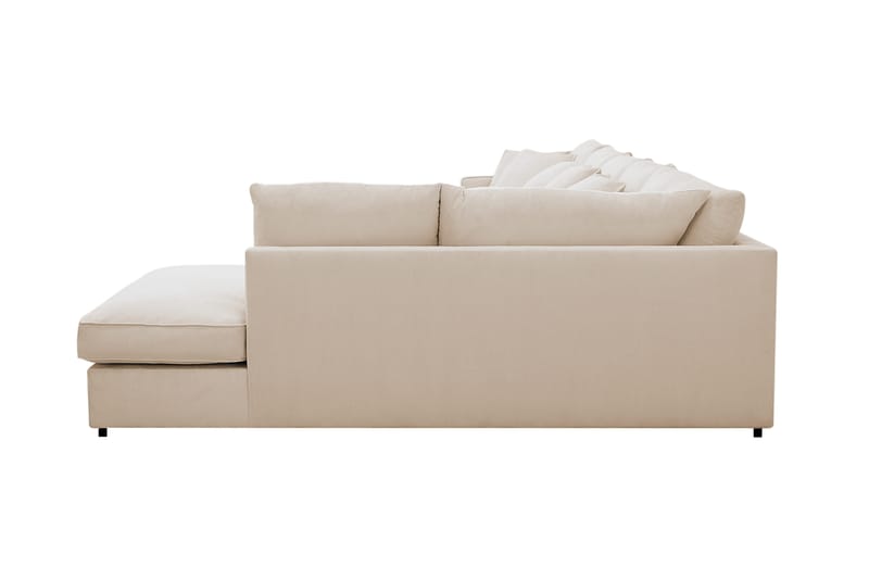 Rossita Lyx 6-seters venstrevendt U-formet ekstra dyp sofa med divan og sjeselong i manchester - Beige - Møbler - Sofaer - U-sofa