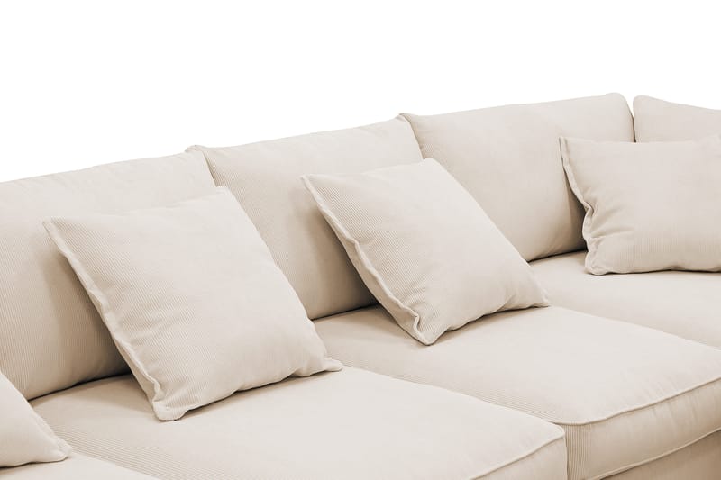 Rossita Lyx 6-seters venstrevendt U-formet ekstra dyp sofa med divan og sjeselong i manchester - Beige - Møbler - Sofaer - U-sofa