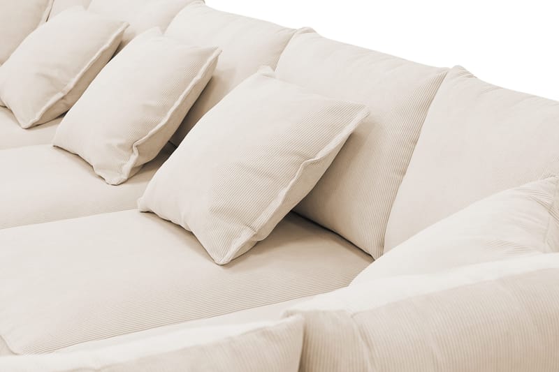 Rossita Lyx 6-seters venstrevendt U-formet ekstra dyp sofa med divan og sjeselong i manchester - Beige - Møbler - Sofaer - U-sofa