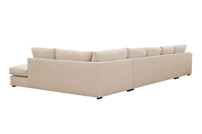 Rossita Lyx 6-seters venstrevendt U-formet ekstra dyp sofa med divan og sjeselong i manchester - Beige - Møbler - Sofaer - U-sofa