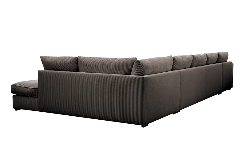 Rossita Lyx 6-seters venstrevendt U-formet ekstra dyp sofa med divan og sjeselong i manchester - Brun - Møbler - Sofaer - U-sofa