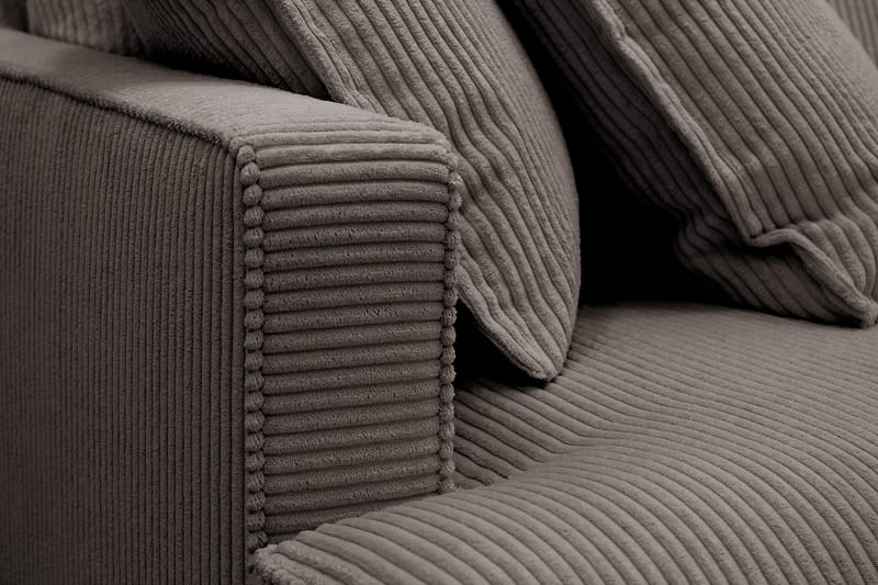 Rossita Lyx 6-seters venstrevendt U-formet ekstra dyp sofa med divan og sjeselong i manchester - Brun - Møbler - Sofaer - U-sofa