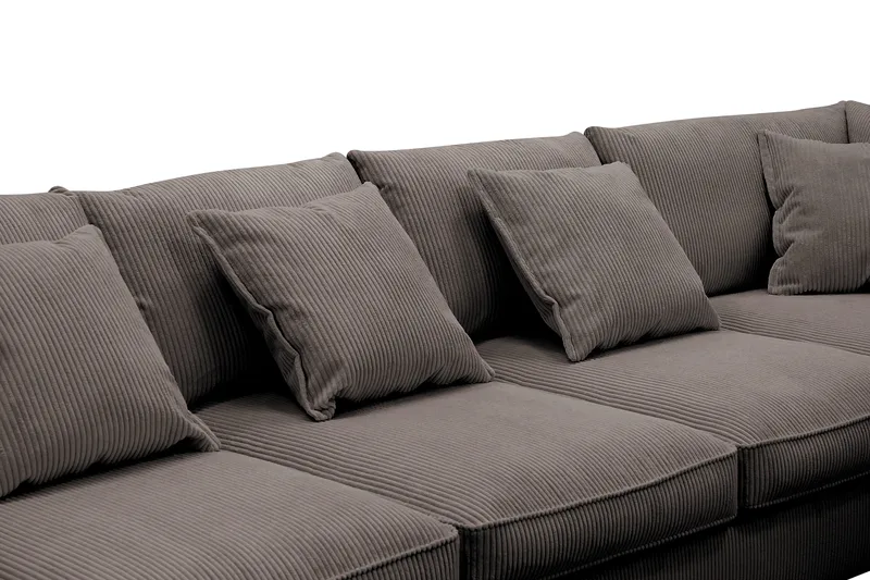 Rossita Lyx 6-seters venstrevendt U-formet ekstra dyp sofa med divan og sjeselong i manchester - Brun - Møbler - Sofaer - U-sofa