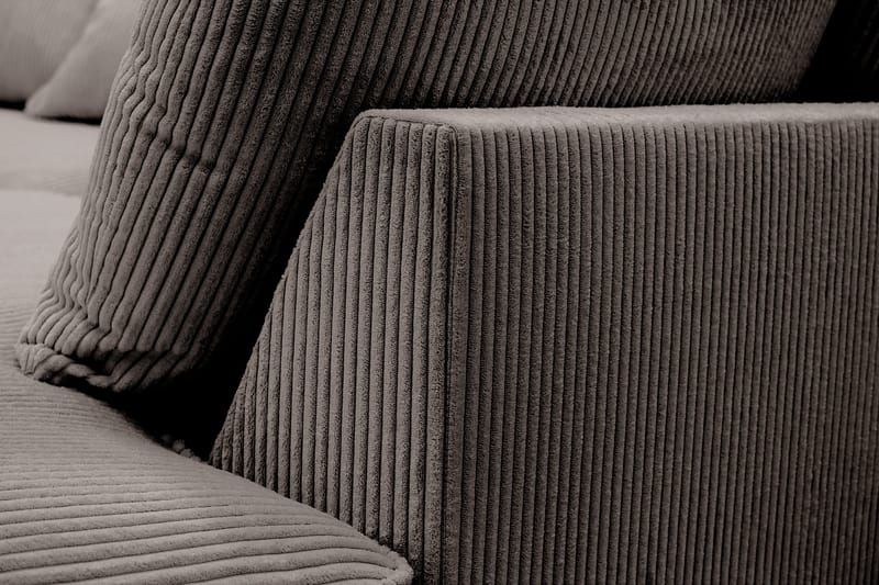 Rossita Lyx 6-seters venstrevendt U-formet ekstra dyp sofa med divan og sjeselong i manchester - Brun - Møbler - Sofaer - U-sofa