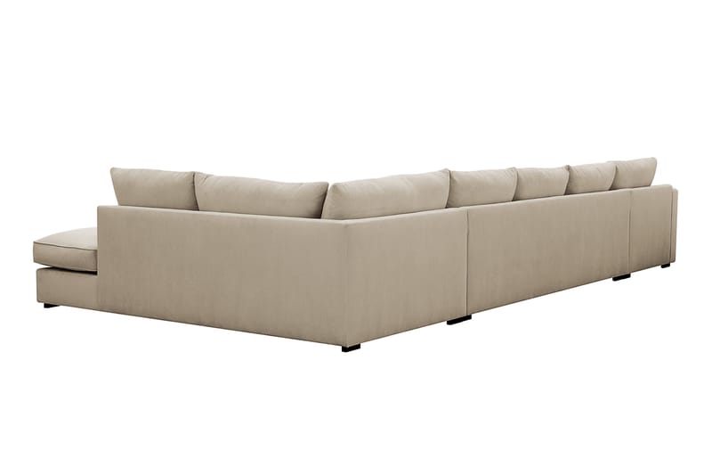 Rossita Lyx 6-seters venstrevendt U-formet ekstra dyp sofa med divan og sjeselong i manchester - Krem - Møbler - Sofaer - U-sofa