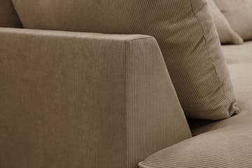 Rossita Lyx 6-seters venstrevendt U-formet ekstra dyp sofa med divan og sjeselong i manchester - Lysebrun - Møbler - Sofaer - U-sofa