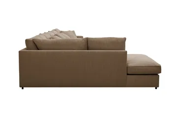 Rossita Lyx 6-seters venstrevendt U-formet ekstra dyp sofa med divan og sjeselong i manchester - Lysebrun - Møbler - Sofaer - U-sofa