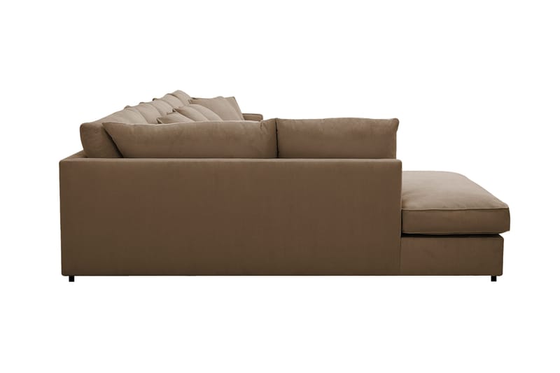 Rossita Lyx 6-seters venstrevendt U-formet ekstra dyp sofa med divan og sjeselong i manchester - Lysebrun - Møbler - Sofaer - U-sofa