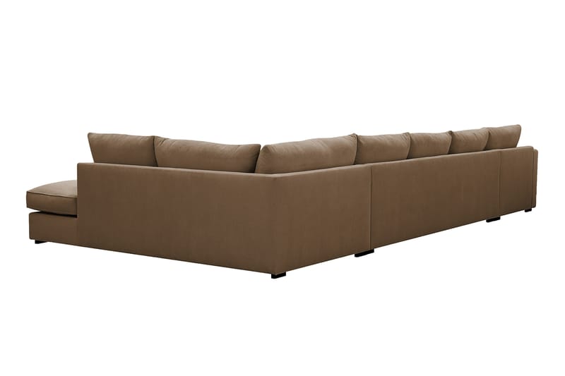Rossita Lyx 6-seters venstrevendt U-formet ekstra dyp sofa med divan og sjeselong i manchester - Lysebrun - Møbler - Sofaer - U-sofa