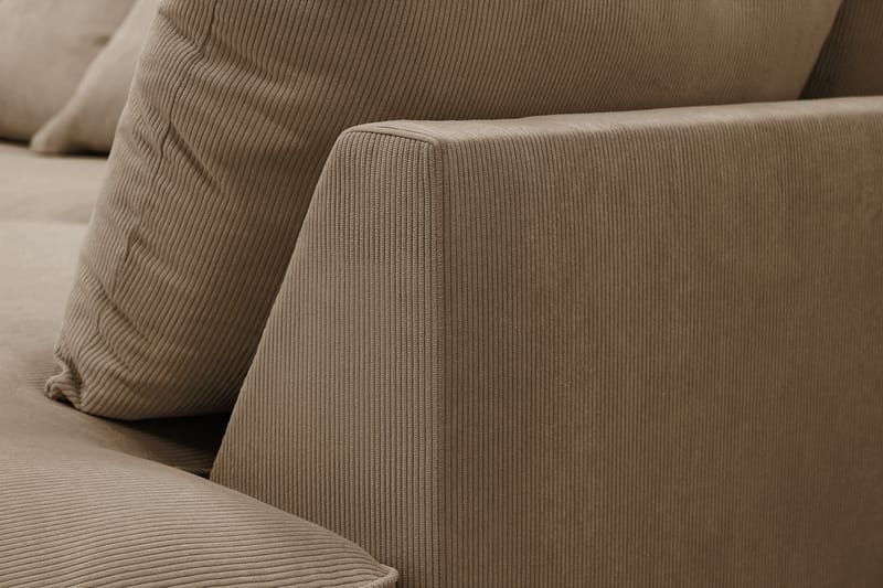 Rossita Lyx 6-seters venstrevendt U-formet ekstra dyp sofa med divan og sjeselong i manchester - Lysebrun - Møbler - Sofaer - U-sofa