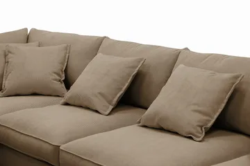 Rossita Lyx 6-seters venstrevendt U-formet ekstra dyp sofa med divan og sjeselong i manchester - Lysebrun - Møbler - Sofaer - U-sofa