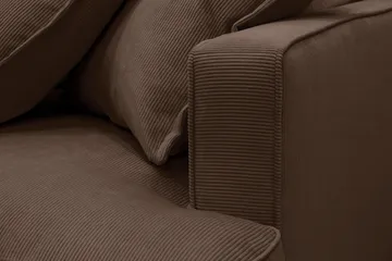 Rossita Lyx 6-seters venstrevendt U-formet ekstra dyp sofa med divan og sjeselong i manchester - Mørkebrun - Møbler - Sofaer - U-sofa