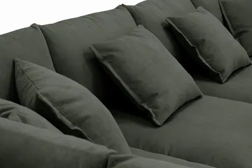 Rossita Lyx 6-seters venstrevendt U-formet ekstra dyp sofa med divan og sjeselong i manchester - Mørkegrønn - Møbler - Sofaer - U-sofa