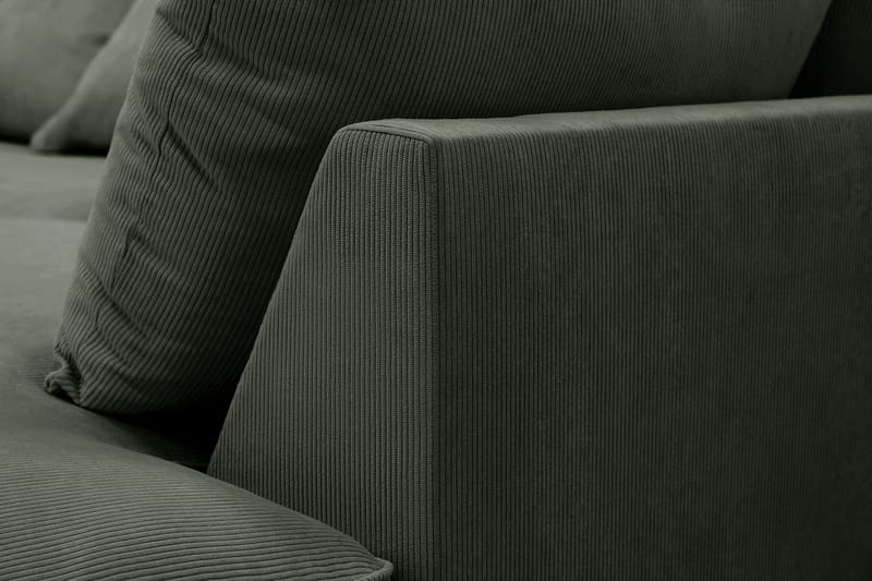 Rossita Lyx 6-seters venstrevendt U-formet ekstra dyp sofa med divan og sjeselong i manchester - Mørkegrønn - Møbler - Sofaer - U-sofa