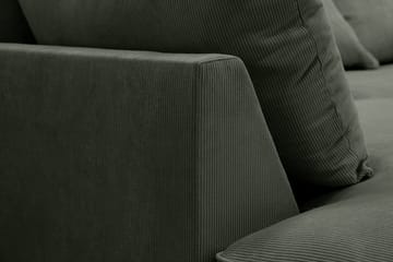 Rossita Lyx 6-seters venstrevendt U-formet ekstra dyp sofa med divan og sjeselong i manchester - Mørkegrønn - Møbler - Sofaer - U-sofa